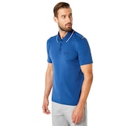 Polo Shirt Short Sleeve Ribbed Detailong Sleeve - Dark Blue