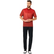 Polo Shirt Short Sleeve Striped Ellipse - Iron Red