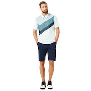 Polo Shirt Short Sleeve Placed Collar Block - Bay Green