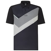Polo Shirt Short Sleeve Placed Collar Block - Blackout