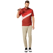 Polo Shirt Short Sleeve Placed Collar Block - Iron Red