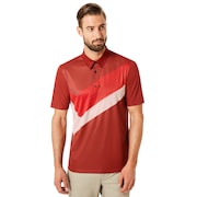 Polo Shirt Short Sleeve Placed Collar Block - Iron Red