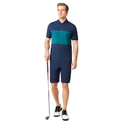 Color Block Polo Short Sleeve - Foggy Blue