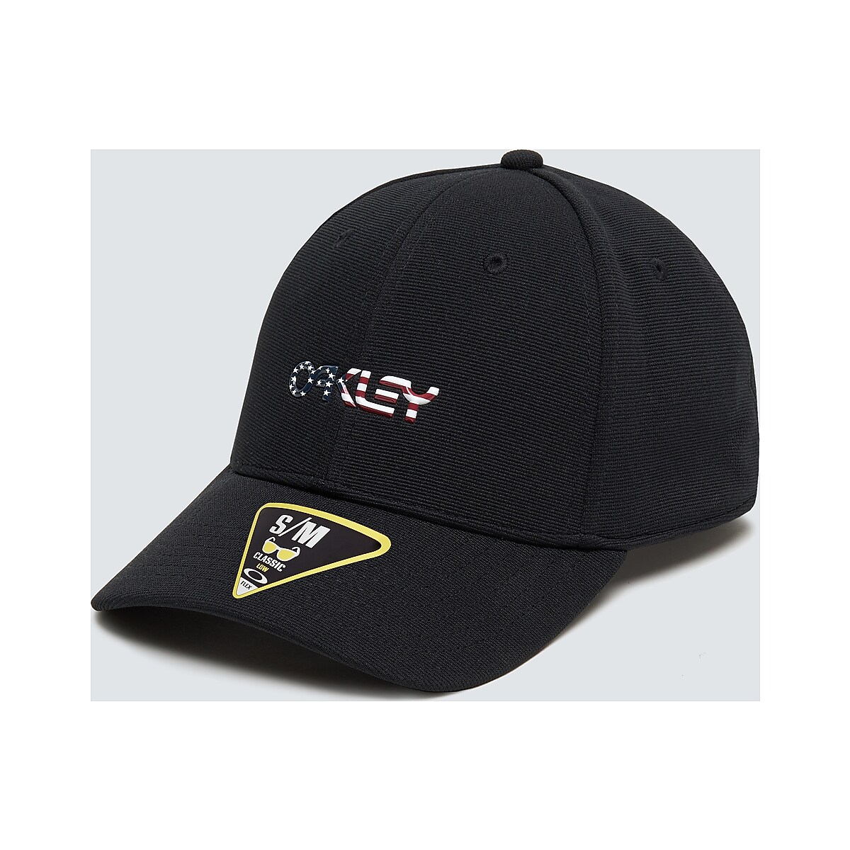 Oakley 6 Panel Stretch Metallic Hat - Black/American Flag | Oakley® US