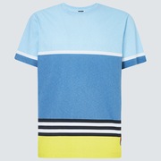 Striped 1975 Short Sleeve Tee - Blue Yellow Color Block