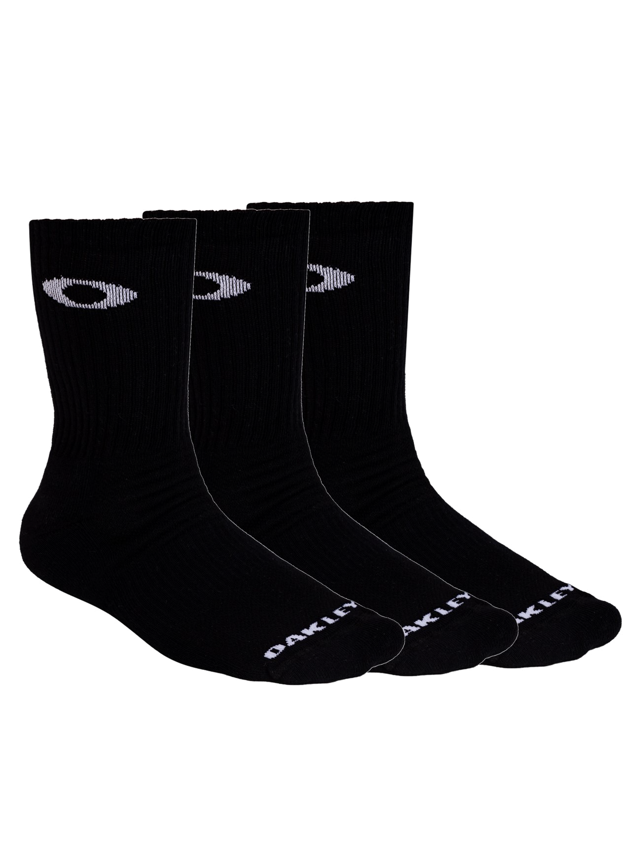 Oakley Meia Oakley Essential Crew Sock 3 Pares - Blackout | Oakley PT Store