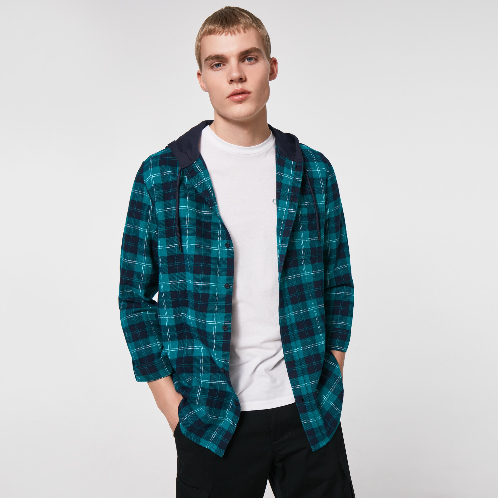 Oakley Hooded Button Down - Blue Check 