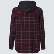 Hooded Button Down - Black/Red Check