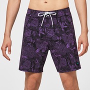 Dark Floral 18 Rc Boardshorts - Purple Flower