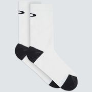 Ribbed Ellipse Long Socks - White