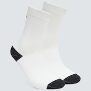 Ribbed Ellipse Long Socks - White