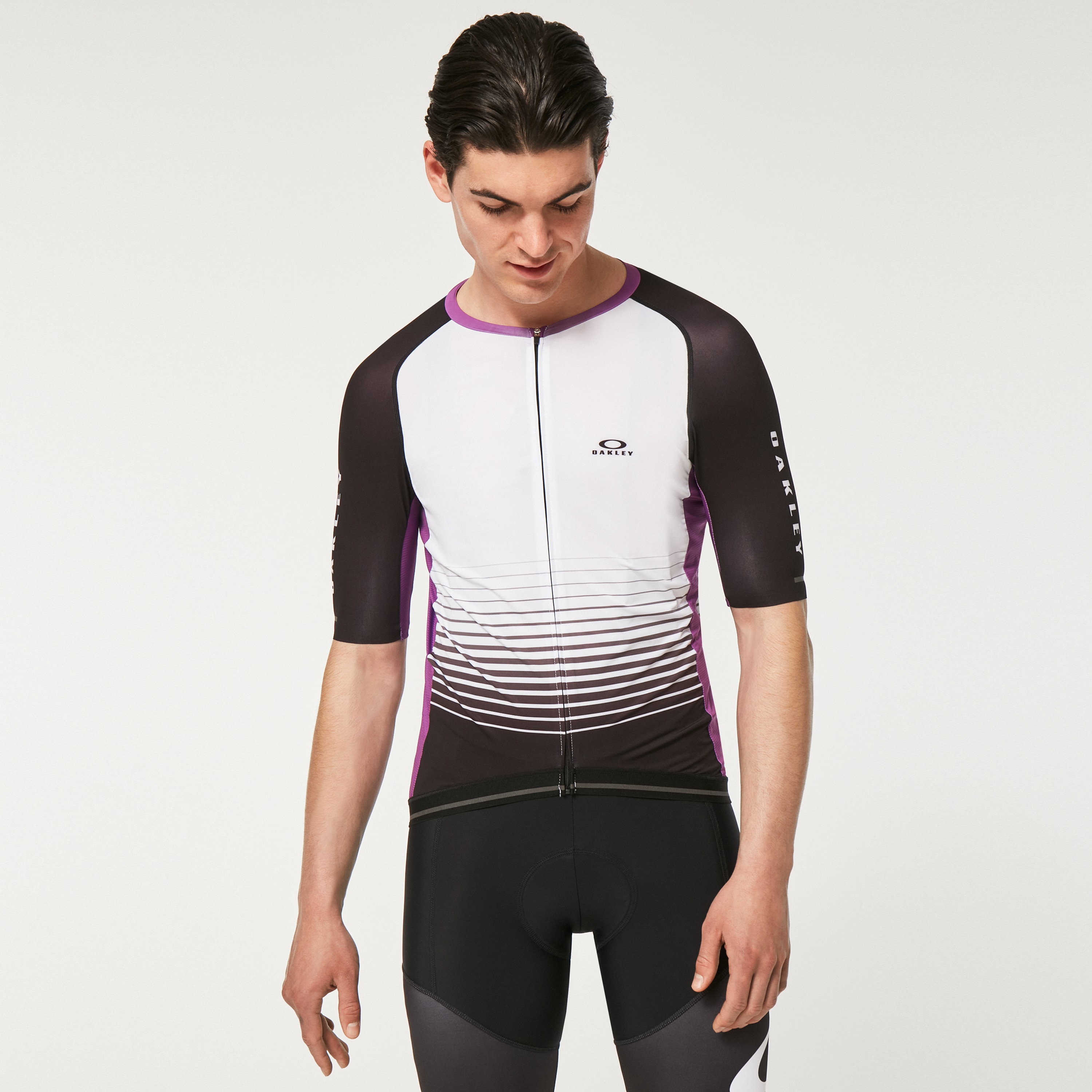 Oakley Sublimated Icon Jersey 2.0 - White/Purple Stripes | Oakley JP Store