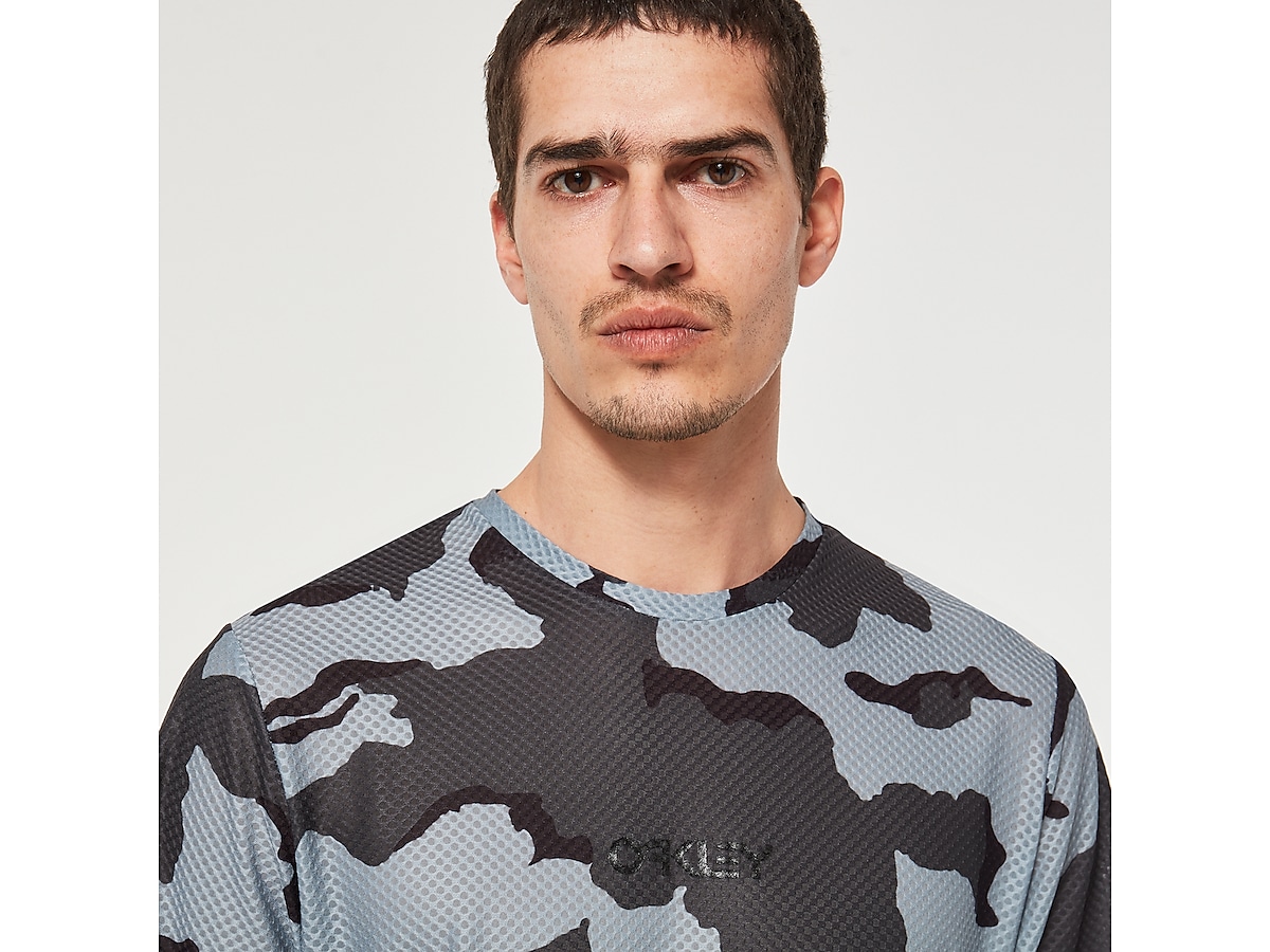 Oakley Ride Free Camo Short Sleeve Jersey Blue