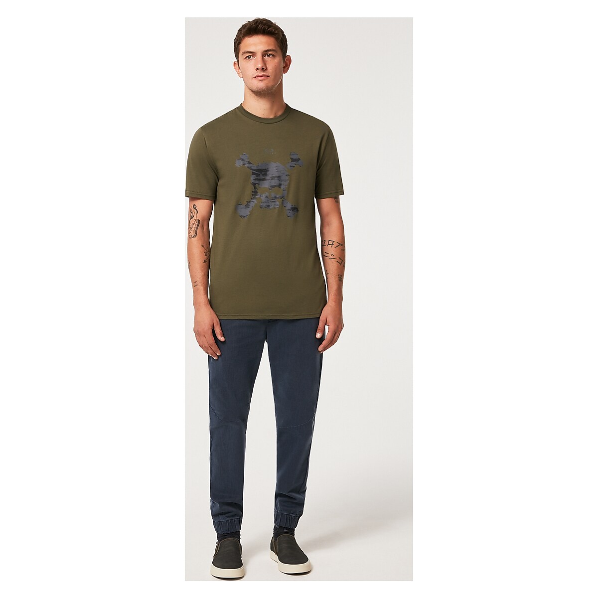 Oakley Camo Skull Short Sleeve T-Shirt Beige