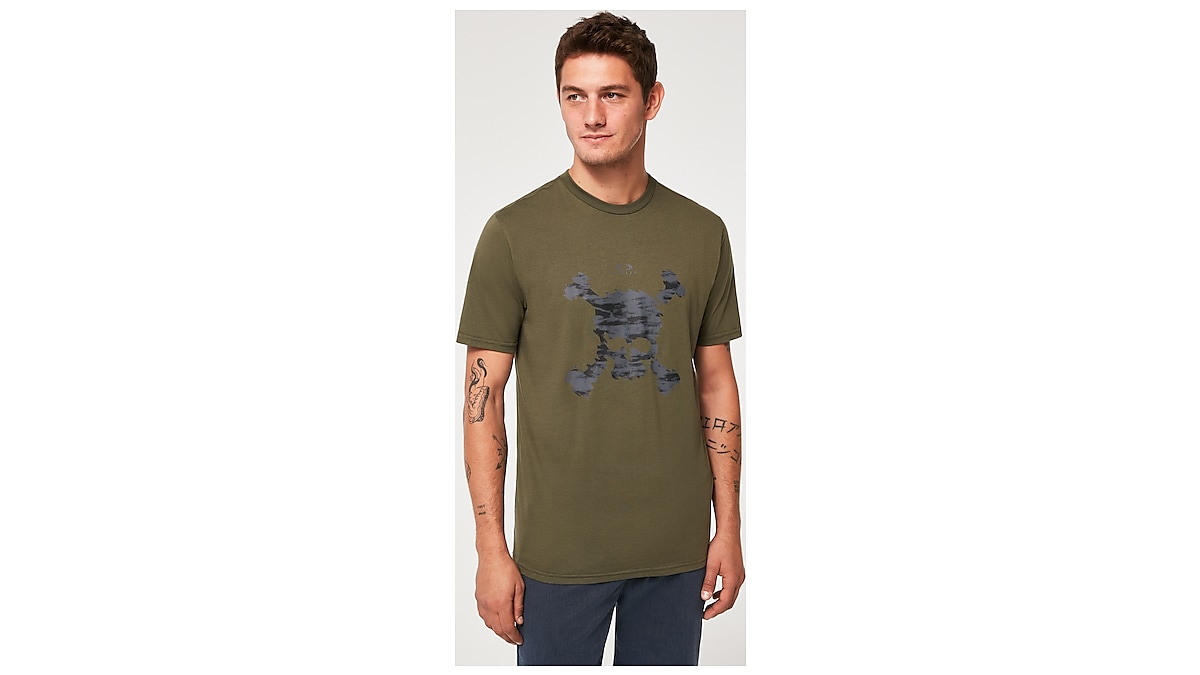 Oakley Camo Skull Short Sleeve T-Shirt Beige