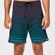 Shades 19 Boardshort - Black/Green Stripes