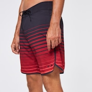 Shades 19 Boardshort - Black/Red Stripes