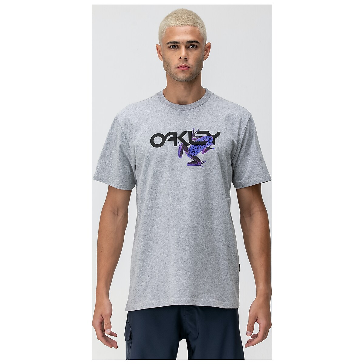 Camiseta Masculina Oakley Frog Big Graphic Tee Grey Cinza