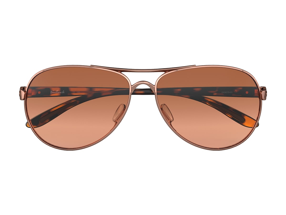 Feedback Prizm Tungsten Polarized Lenses, Rose Gold Frame Sunglasses |  Oakley® US