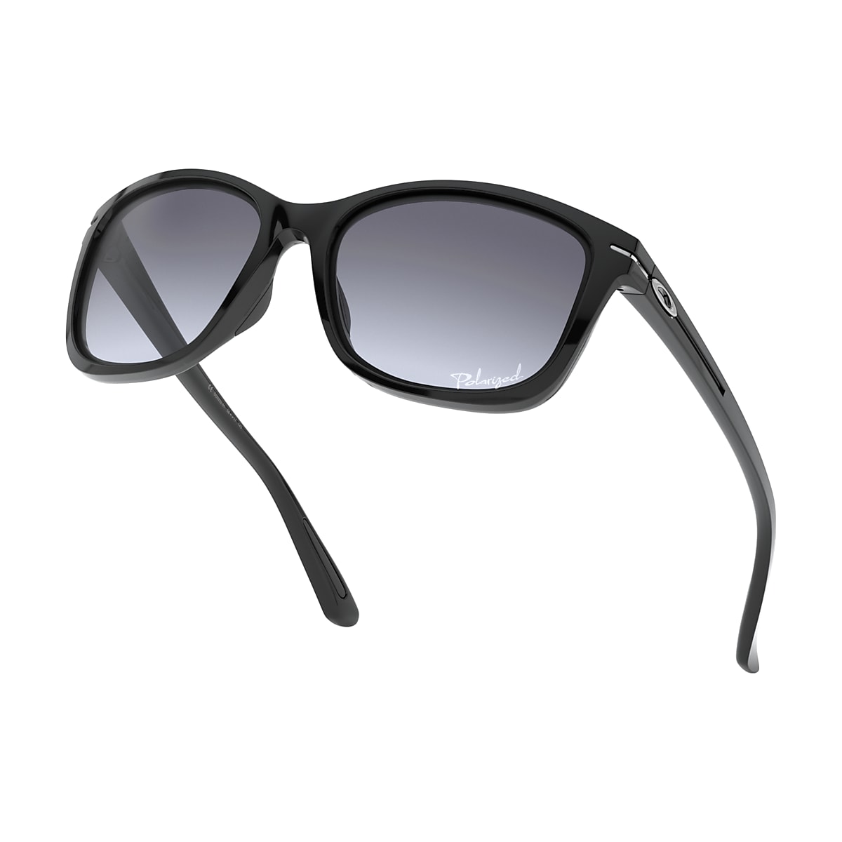 Drop In™ Grey Gradient Polarized Lenses, Polished Black Frame Sunglasses