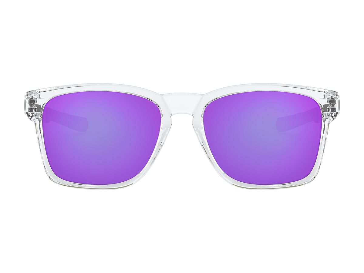 Catalyst® (Low Bridge Fit) Violet Iridium Lenses, Polished Clear Frame  Sunglasses | Oakley® US