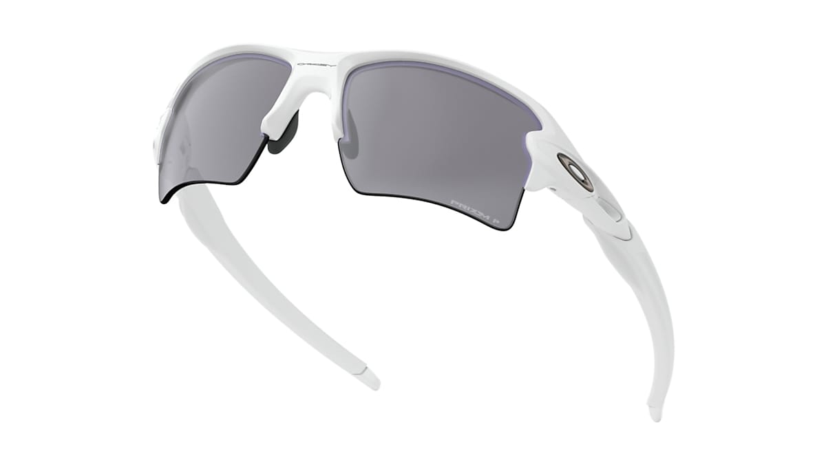 Flak®  XL Prizm Black Polarized Lenses, Polished White Frame Sunglasses  | Oakley® GB