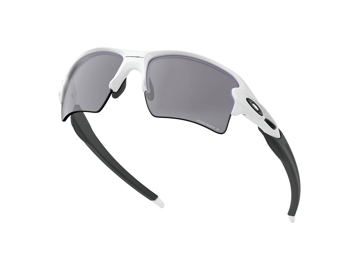 Flak® 2.0 XL Prizm Black Polarized Lenses, Polished White Frame Sunglasses