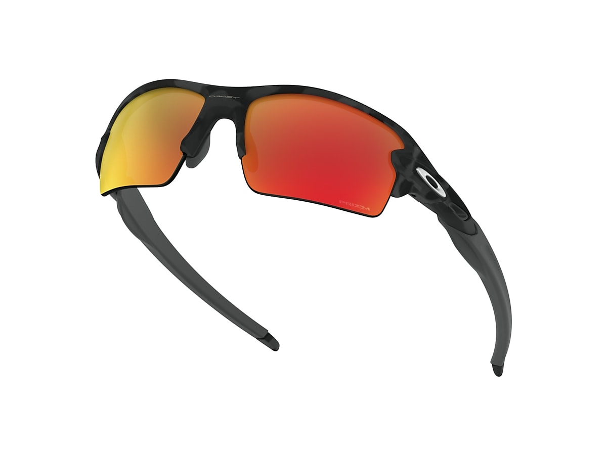 Flak®  (Low Bridge Fit) Prizm Ruby Lenses, Black Camo Frame Sunglasses |  Oakley® US