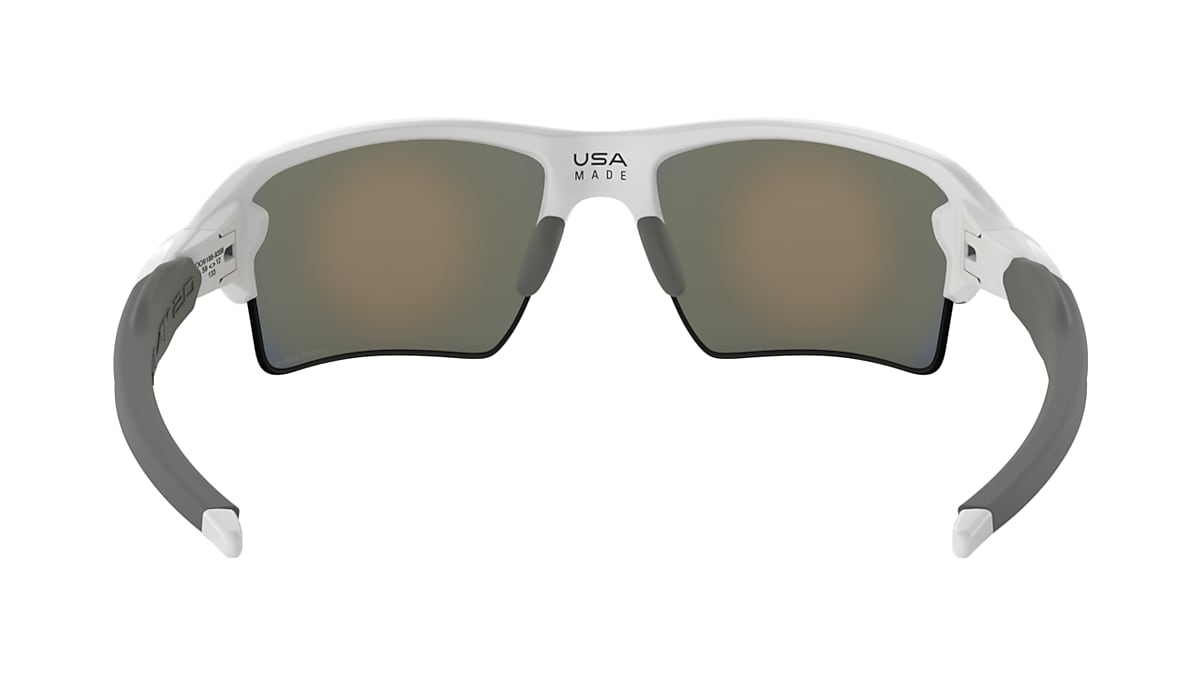 Flak® 2.0 XL Prizm Black Polarized Lenses, Polished White Frame Sunglasses