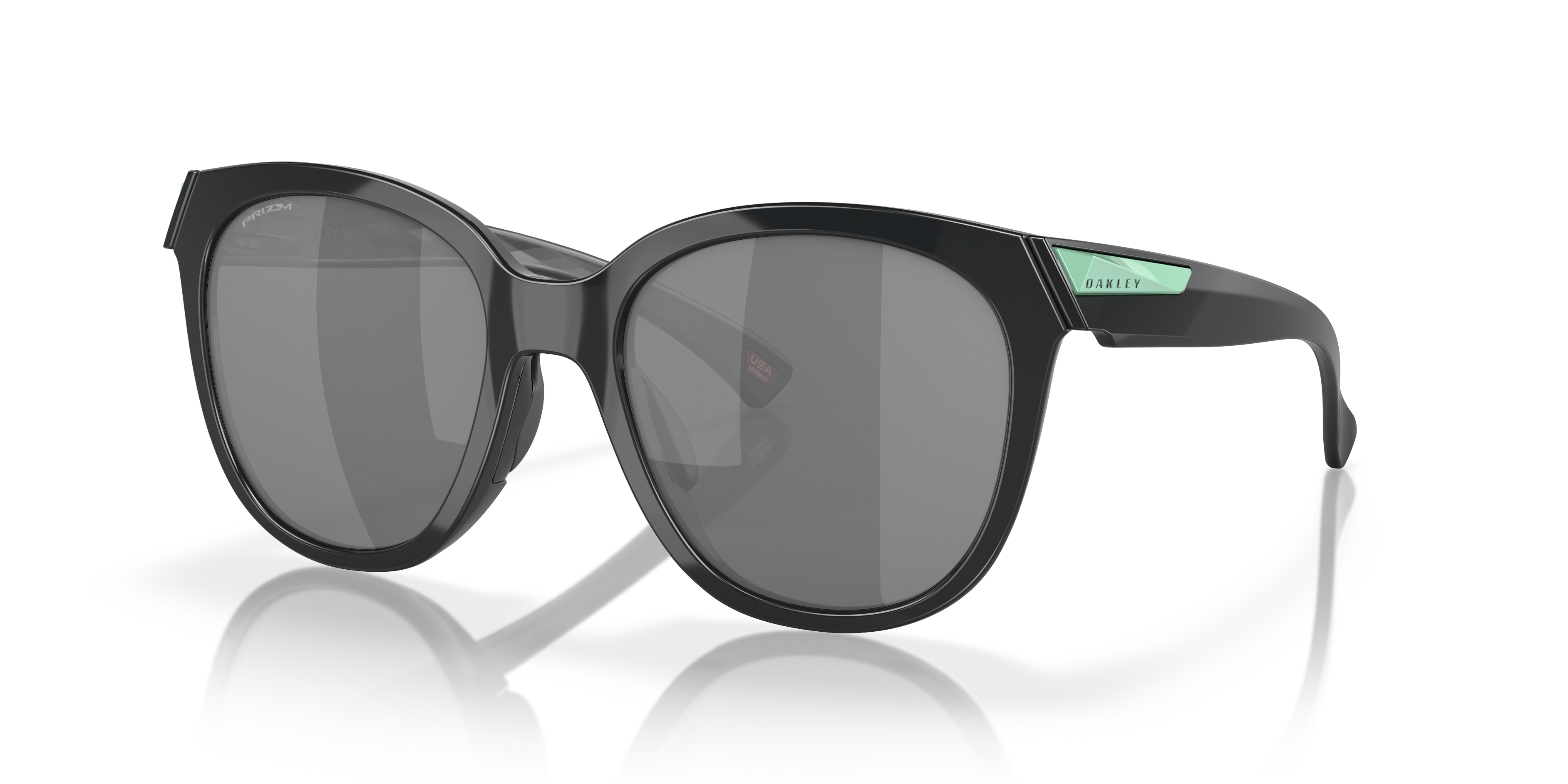 Oakley OO9433 Women's Low Key Round Sunglasses, Matte Black/Grey