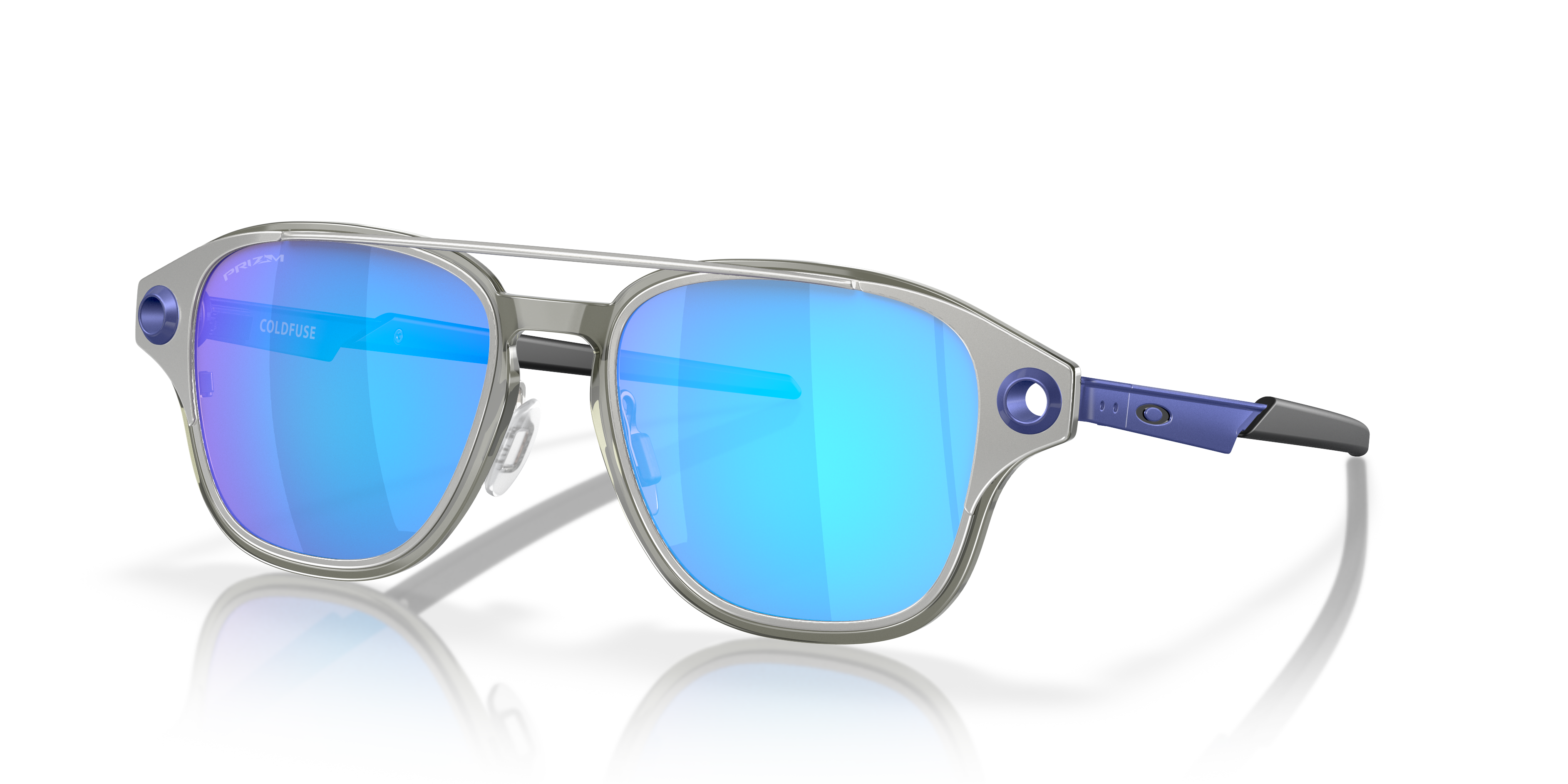 Coldfuse™ Prizm Sapphire Lenses, Satin Chrome Frame Sunglasses 
