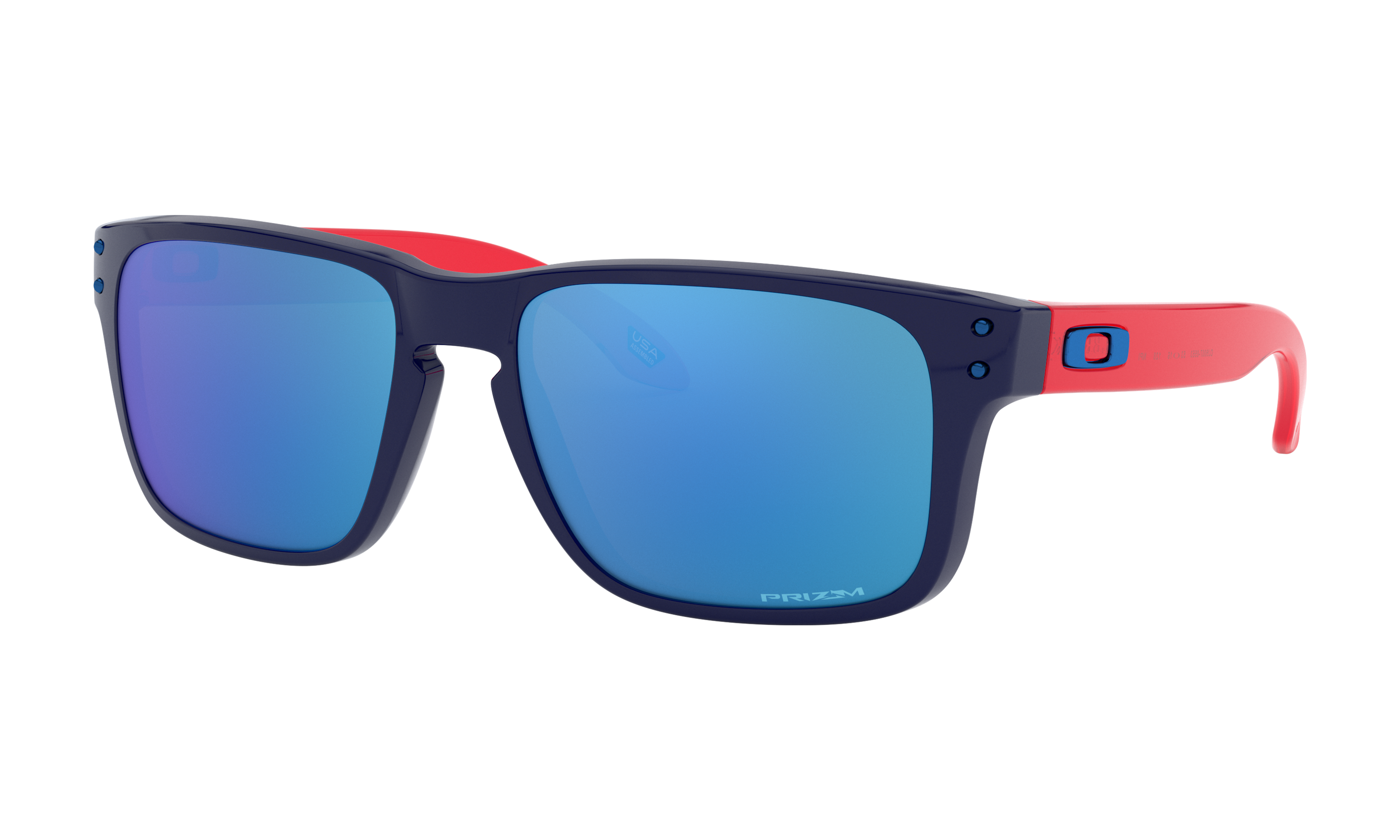 blue and red oakley sunglasses