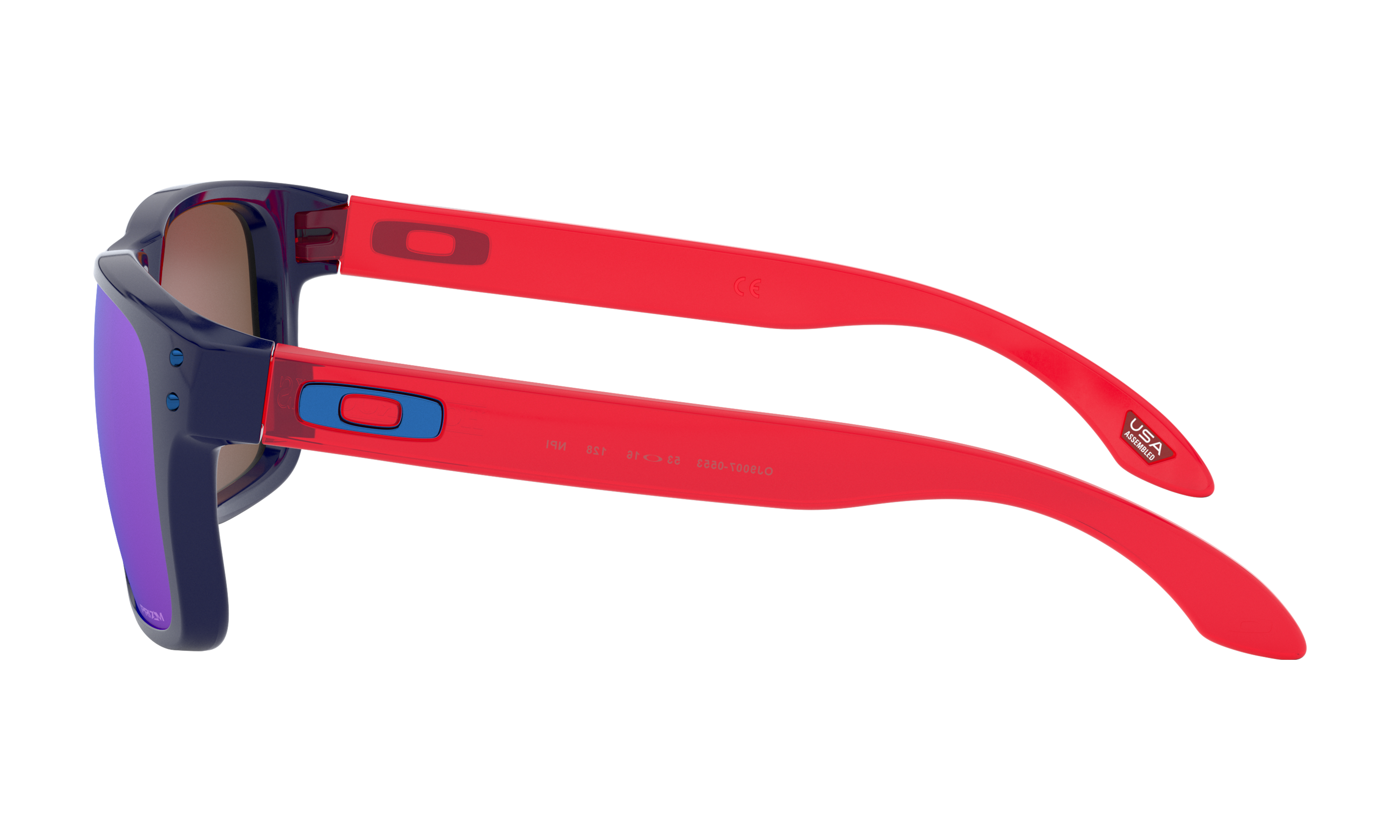 blue and red oakley sunglasses