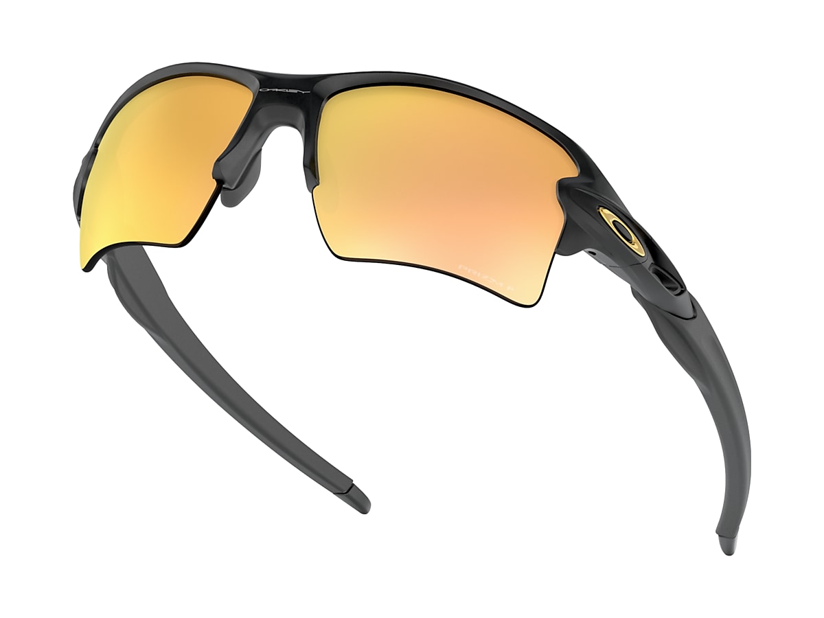 Flak®  XL Prizm Rose Gold Polarized Lenses, Matte Black Frame Sunglasses  | Oakley® US