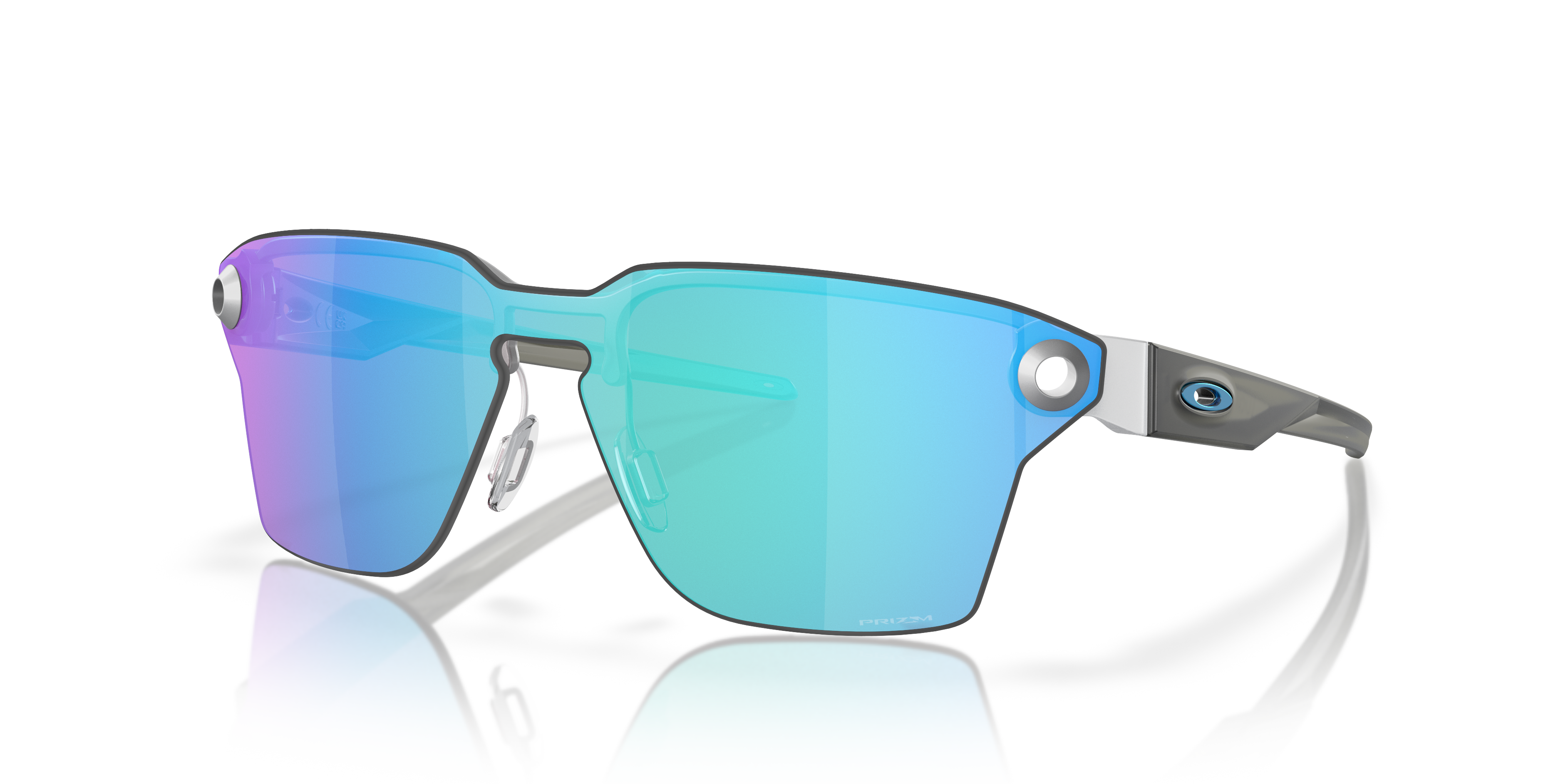 Lugplate Prizm Sapphire Lenses, Satin Chrome Frame Sunglasses 