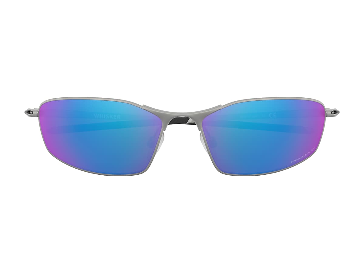 Whisker® Prizm Sapphire Polarized Lenses, Satin Chrome Frame Sunglasses |  Oakley® US