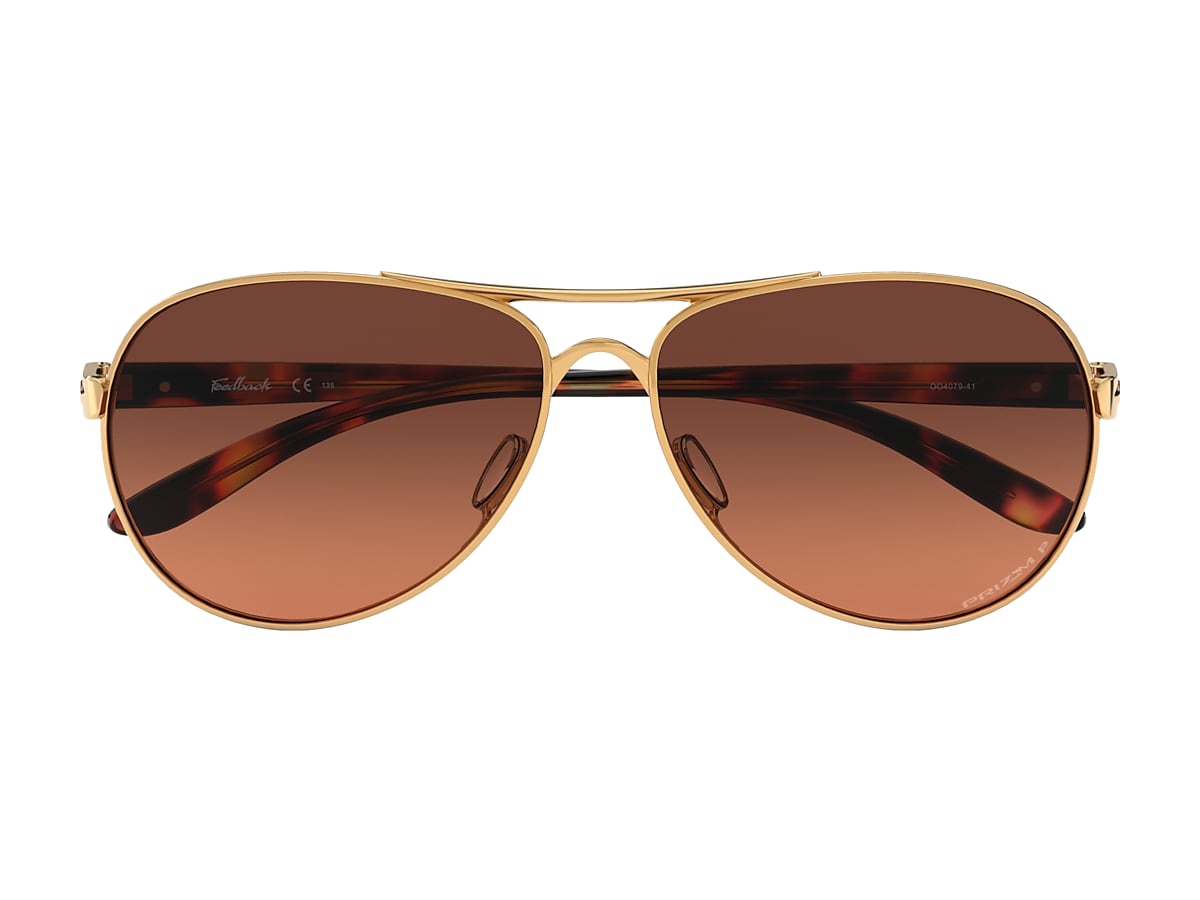 Feedback Prizm Brown Gradient Lenses, Polished Gold Frame Sunglasses |  Oakley® CA