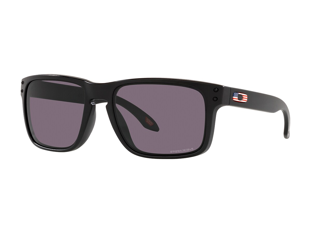 Oakley Holbrook USA Colored Flag Sunglasses - Matte Black / Grey