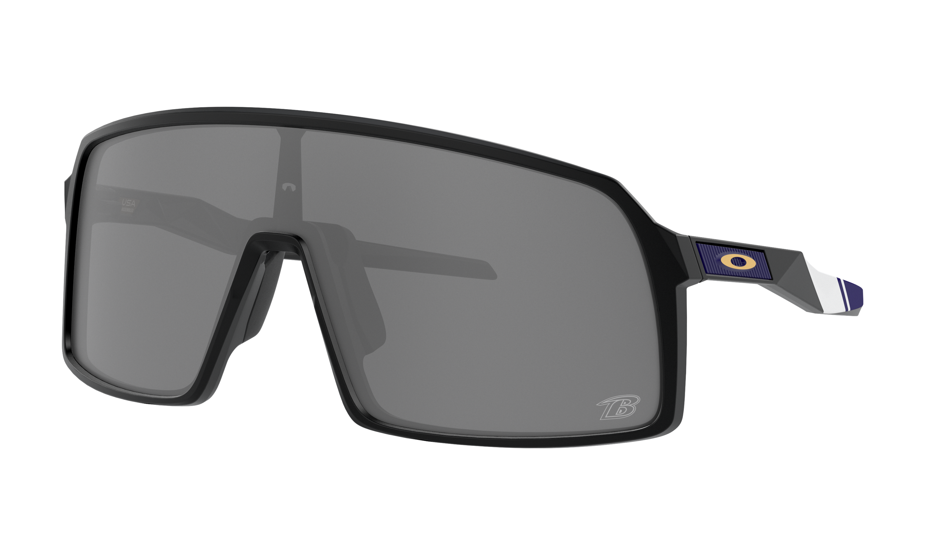 Oakley X Baltimore Ravens Sutro 137mm Prizm(tm) Shield Sunglasses In Black