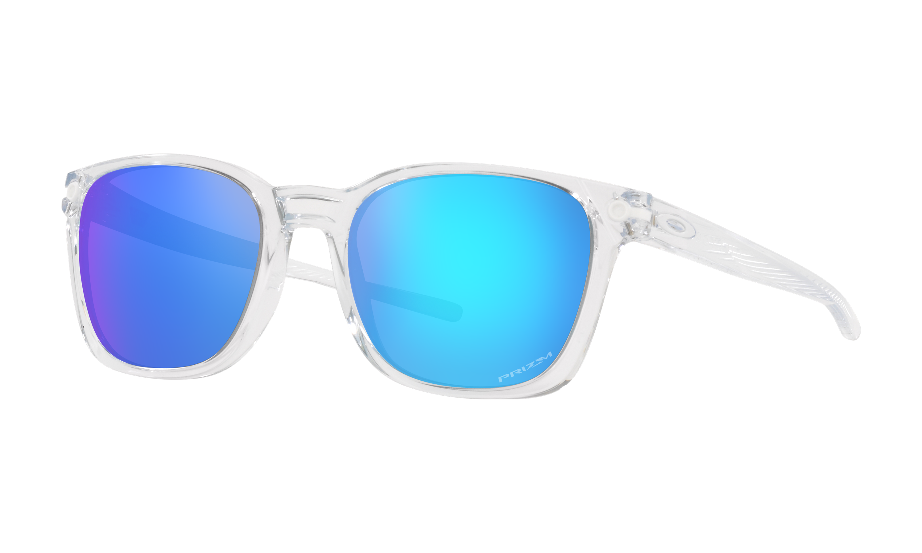 Ojector Prizm Sapphire Lenses, Polished Clear Frame Sunglasses