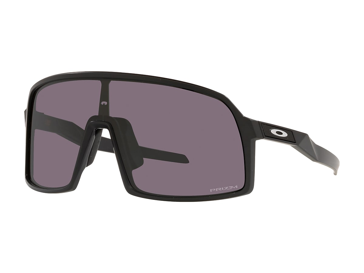 Oakley Sutro Lite Men's Polarized Rectangular Baseball Shield Sunglasses  (Matte Black/Prizm Road/Jade)