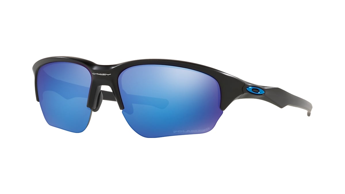 OAKLEY Flak Beta POLARIZED Sunglasses Matte Black/Sapphire Blue Iridium  OO9363