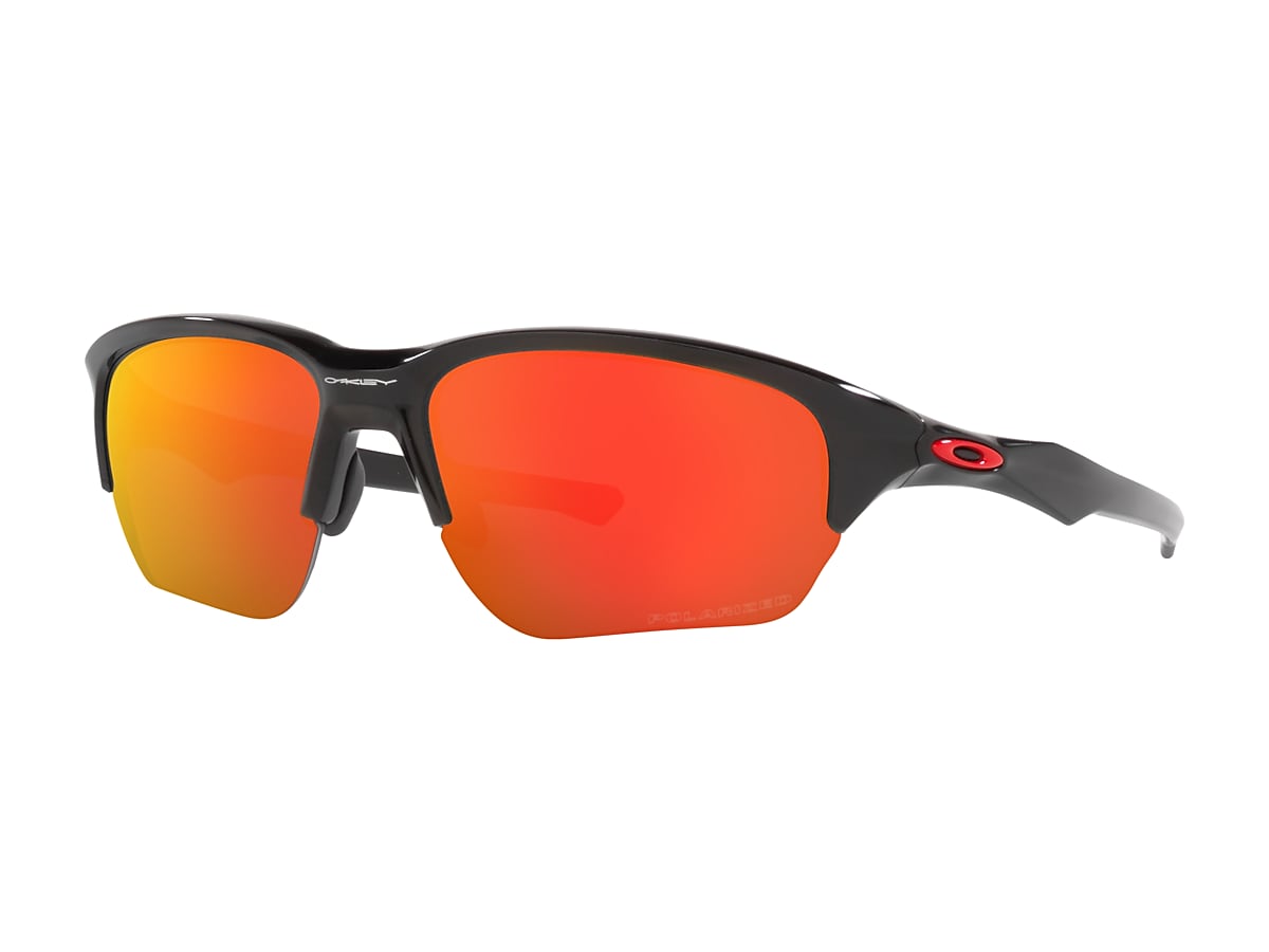 Flak® Beta Ruby Iridium Polarized Lenses, Polished Black Frame Sunglasses |  Oakley® GB