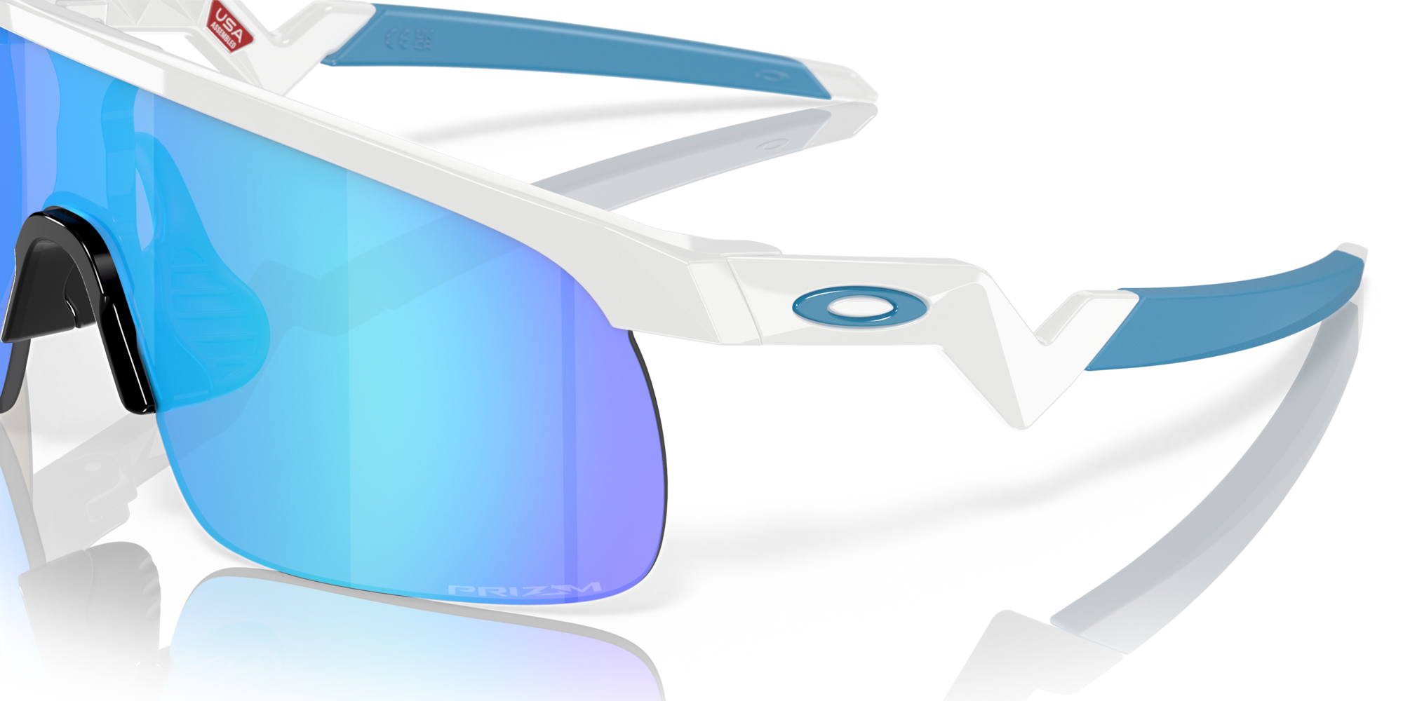 Resistor (Youth Fit) Prizm Sapphire Lenses, Polished White Frame