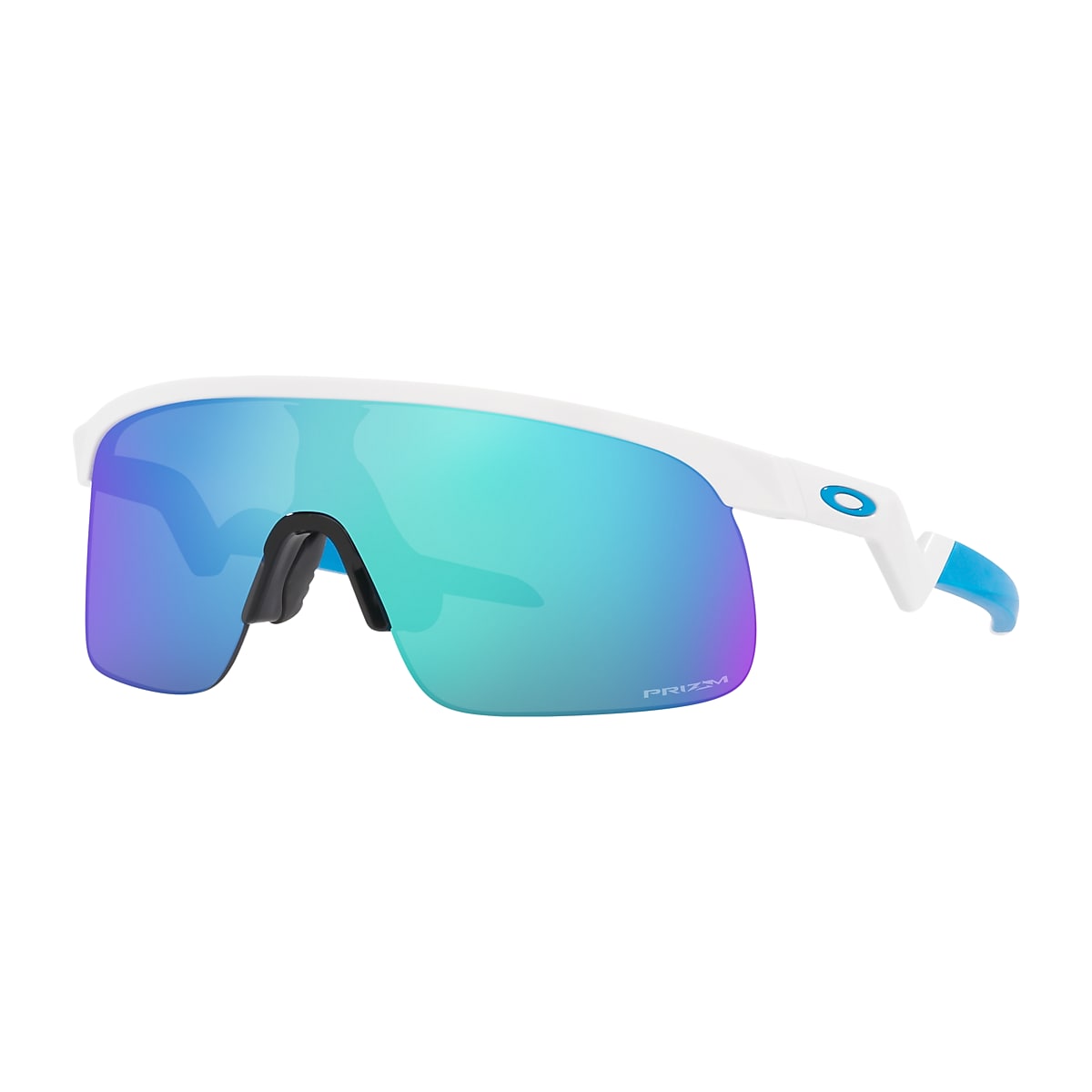 Resistor (Youth Fit) Prizm Sapphire Lenses, Polished White Frame Sunglasses  | Oakley® US