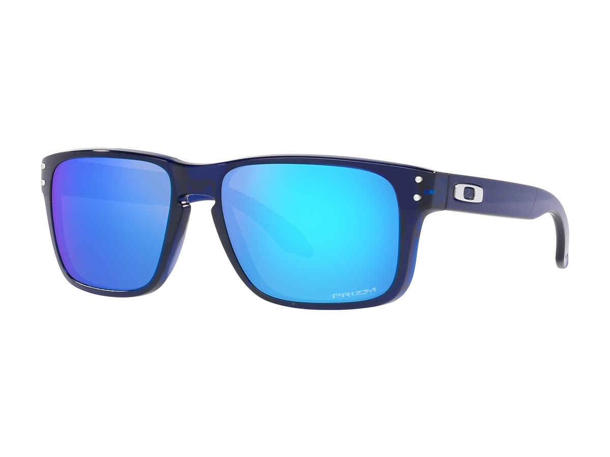 Lunettes de soleil ado/visage fin OAKLEY HOLBROOK XS Noir bleu, Prizm  saphir polarisé