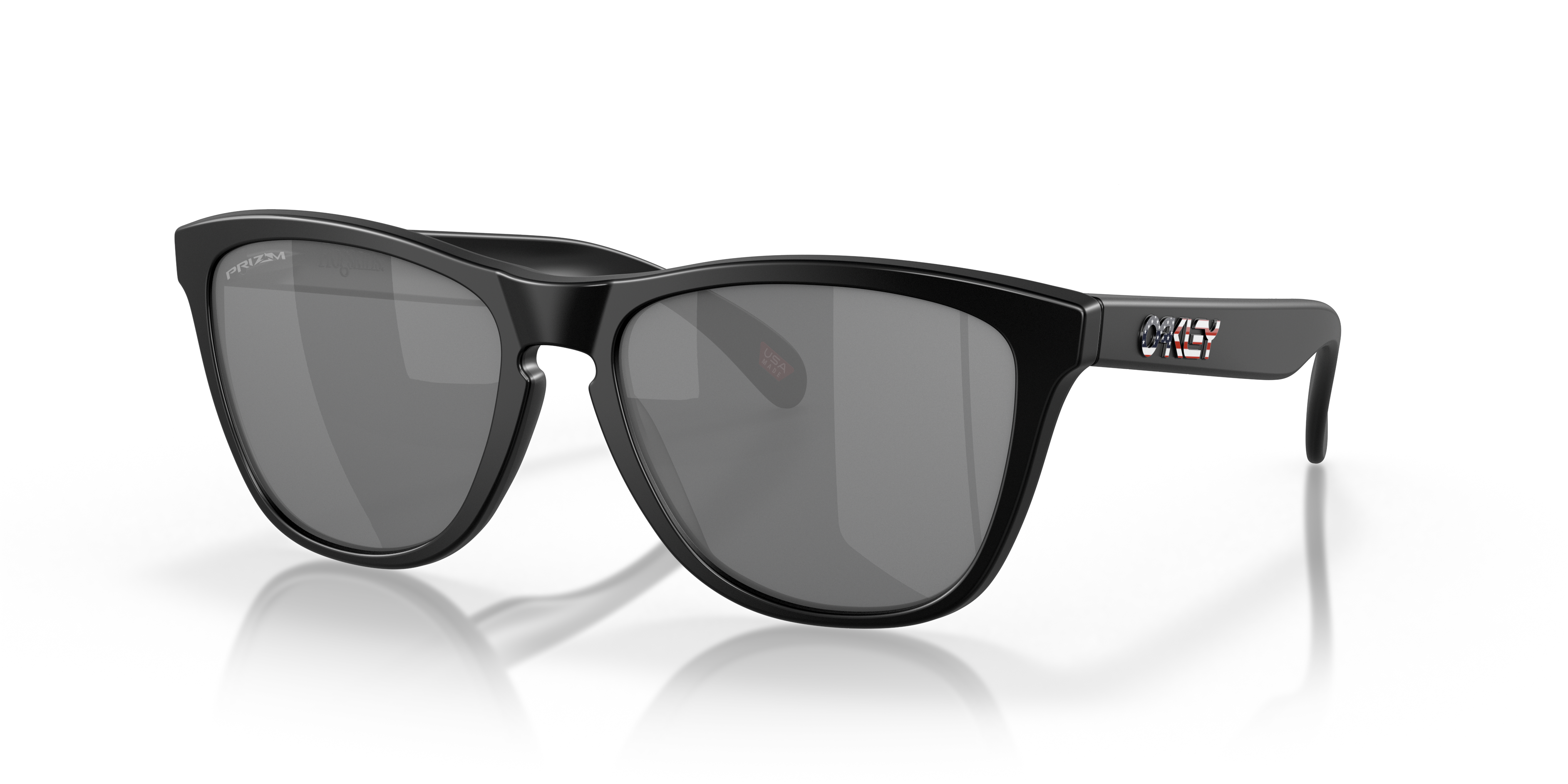 Official Oakley Standard Issue Standard Issue Frogskins™ USA Flag Collection Prizm Black Lenses, Matte Black USA Flag Frame Sunglasses | Oakley Standard Issue USA