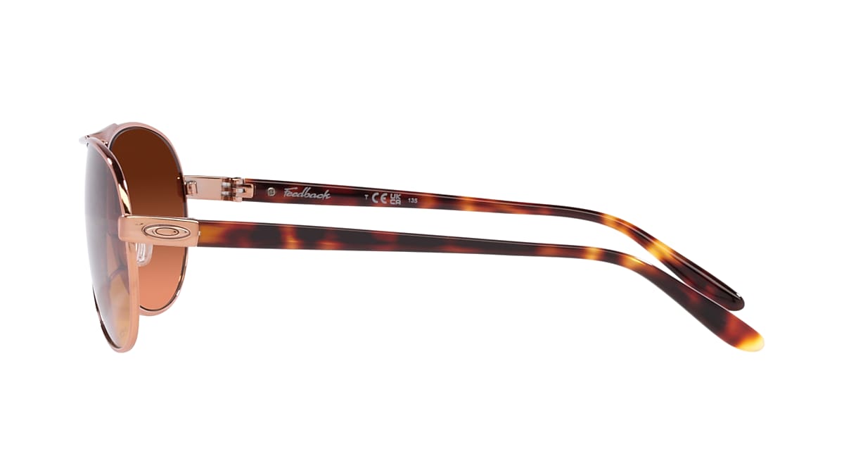 オークリー Feedbackサングラス Rose GoldフレームとVr50 Brown
