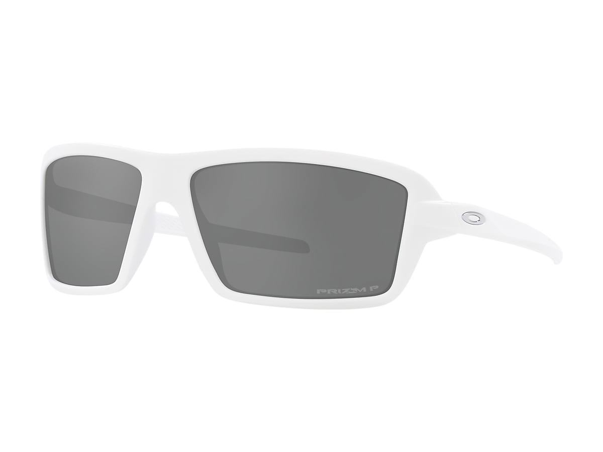 Cables Prizm Black Polarized Lenses, Matte White Frame Sunglasses | Oakley®  AU